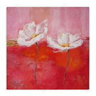 Isabelle Herbert | White Daisies Abstract Red Pink