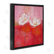 Isabelle Herbert | White Daisies Abstract Red Pink