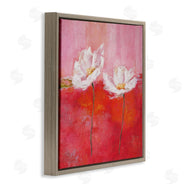 Isabelle Herbert | White Daisies Abstract Red Pink