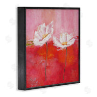 Isabelle Herbert | White Daisies Abstract Red Pink