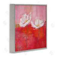 Isabelle Herbert | White Daisies Abstract Red Pink