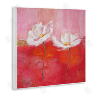 Isabelle Herbert | White Daisies Abstract Red Pink