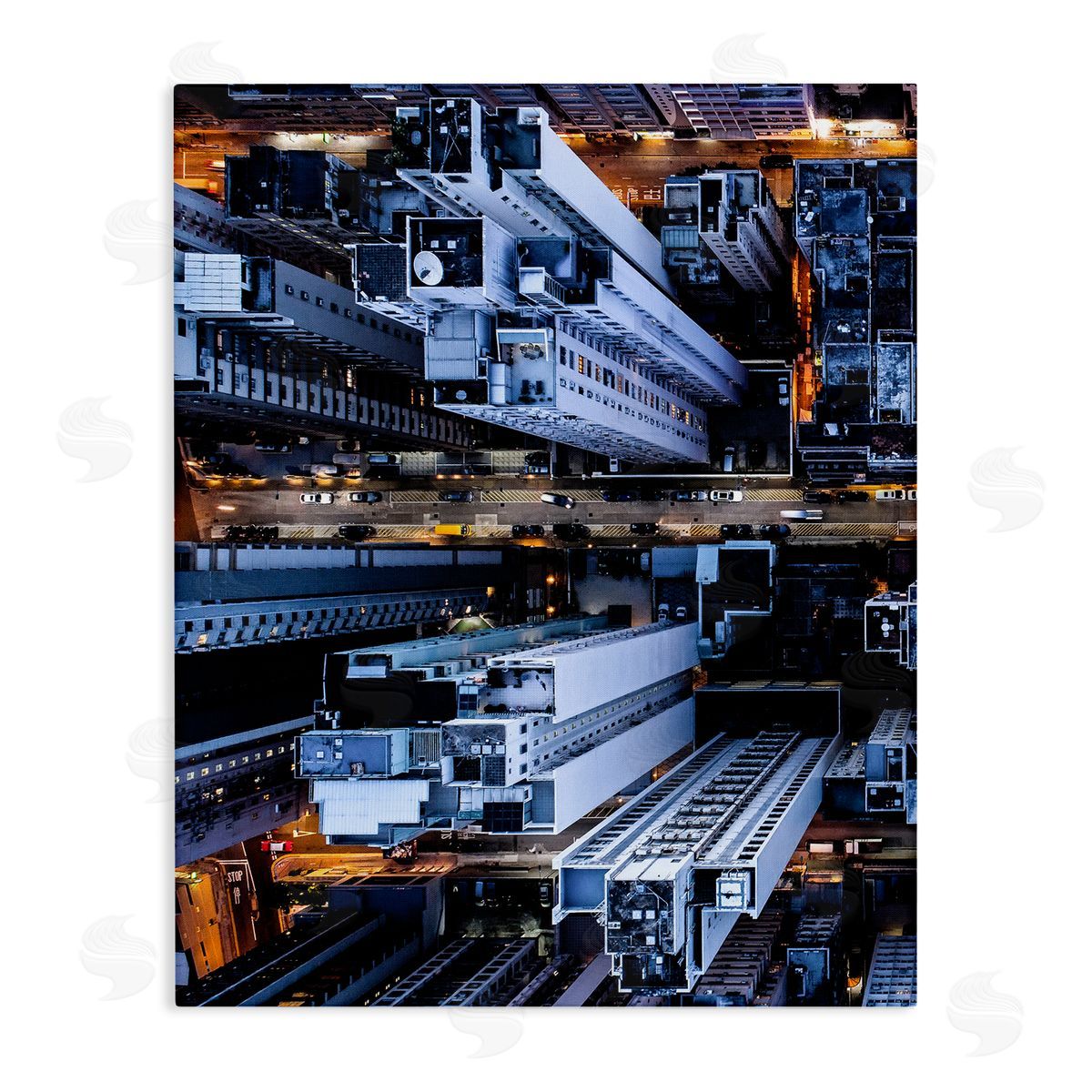 PhotoINC. Studio City Lights Buildings from Above Canvas Wall Art