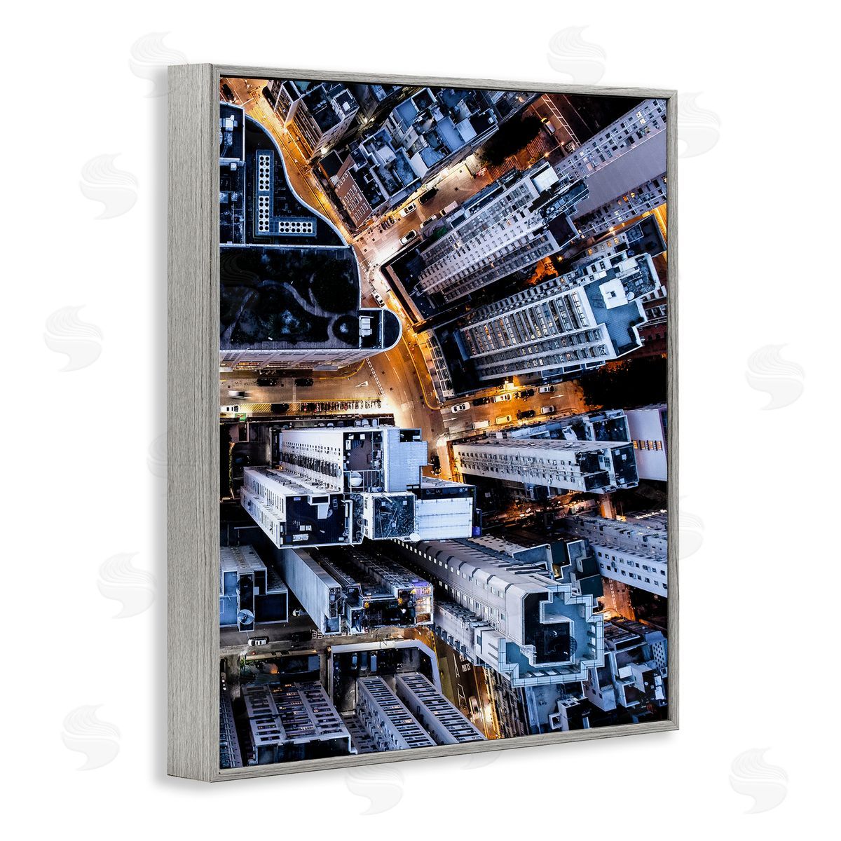PhotoINC. Studio City Streets Aerial Building Architecture Gray Framed Giclee Wall Art