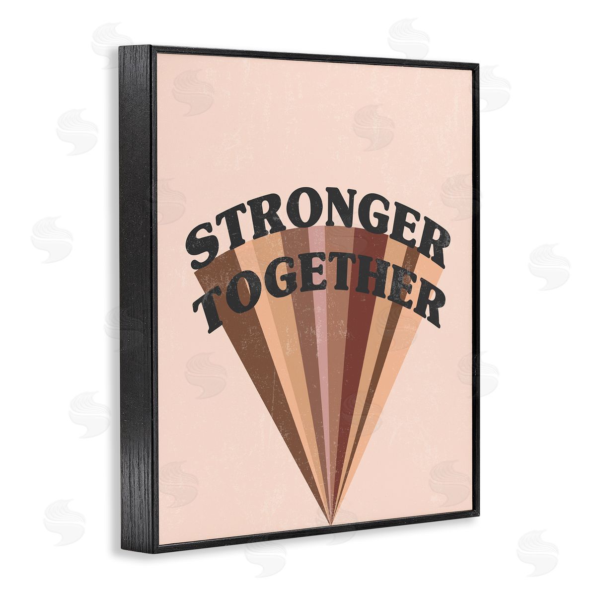 Stupell Studio Stronger Together Skin Tone Rainbow Black Framed Giclee Wall Art
