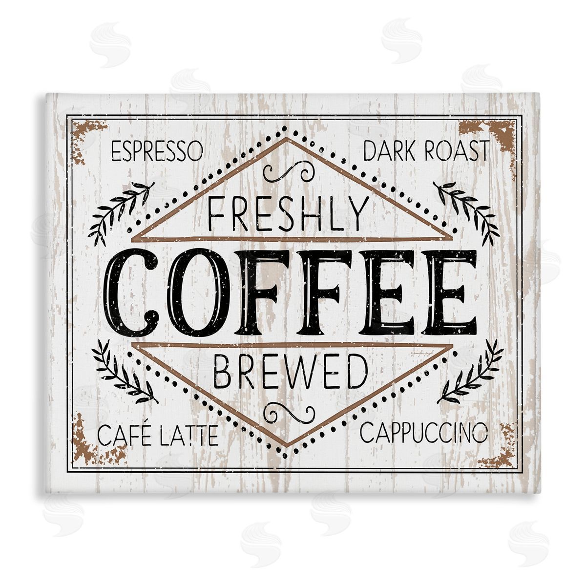 Charming Fresh Brew Coffee Canvas Wall Art, Home Decor by Jennifer Pugh