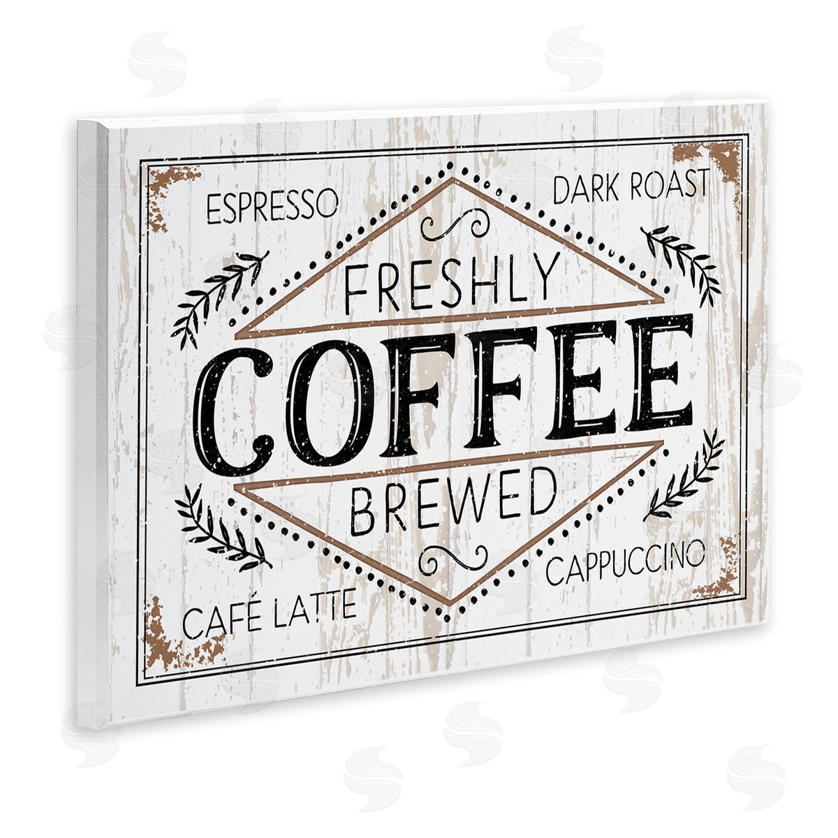 Charming Fresh Brew Coffee Wood Plaque Wall Art, Home Decor by Jennifer Pugh