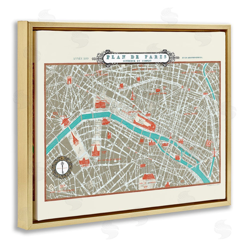 Sue Schlabach | Vintage Parisian Map Seine River
