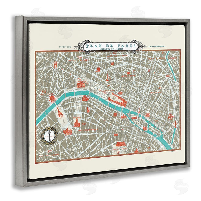 Sue Schlabach | Vintage Parisian Map Seine River
