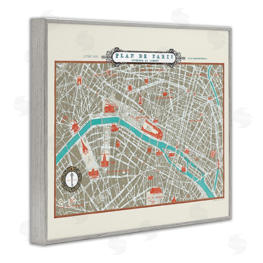 Sue Schlabach | Vintage Parisian Map Seine River