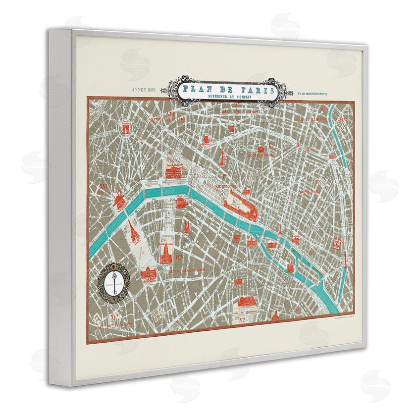 Sue Schlabach | Vintage Parisian Map Seine River