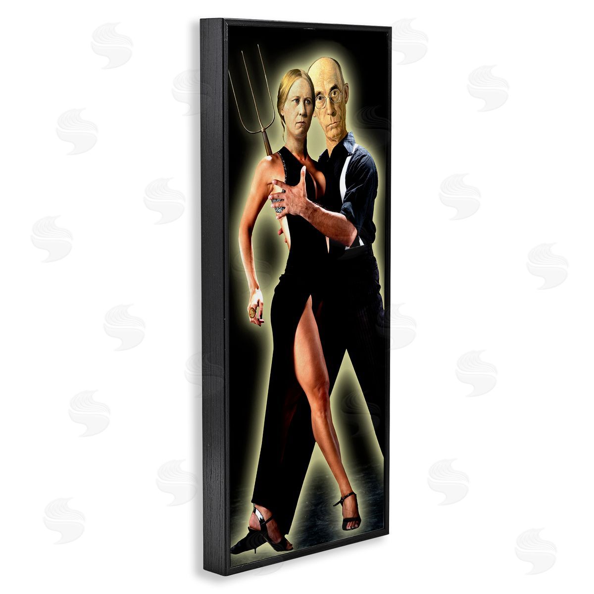 Barry Kite Sultry American Gothic Dance Parody Black Framed Giclee Wall Art