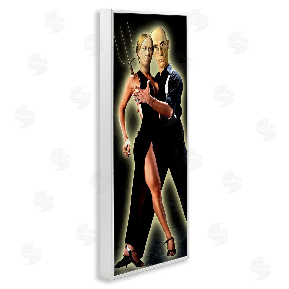 Barry Kite Sultry American Gothic Dance Parody White Framed Giclee Wall Art