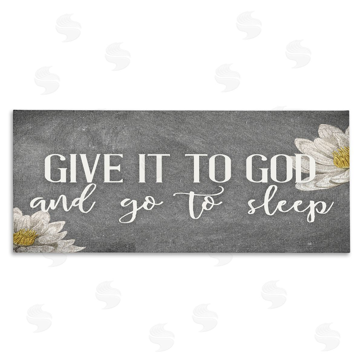 Give It to God Grey Phrase Canvas Wall Art, Home Decor by Kim Allen