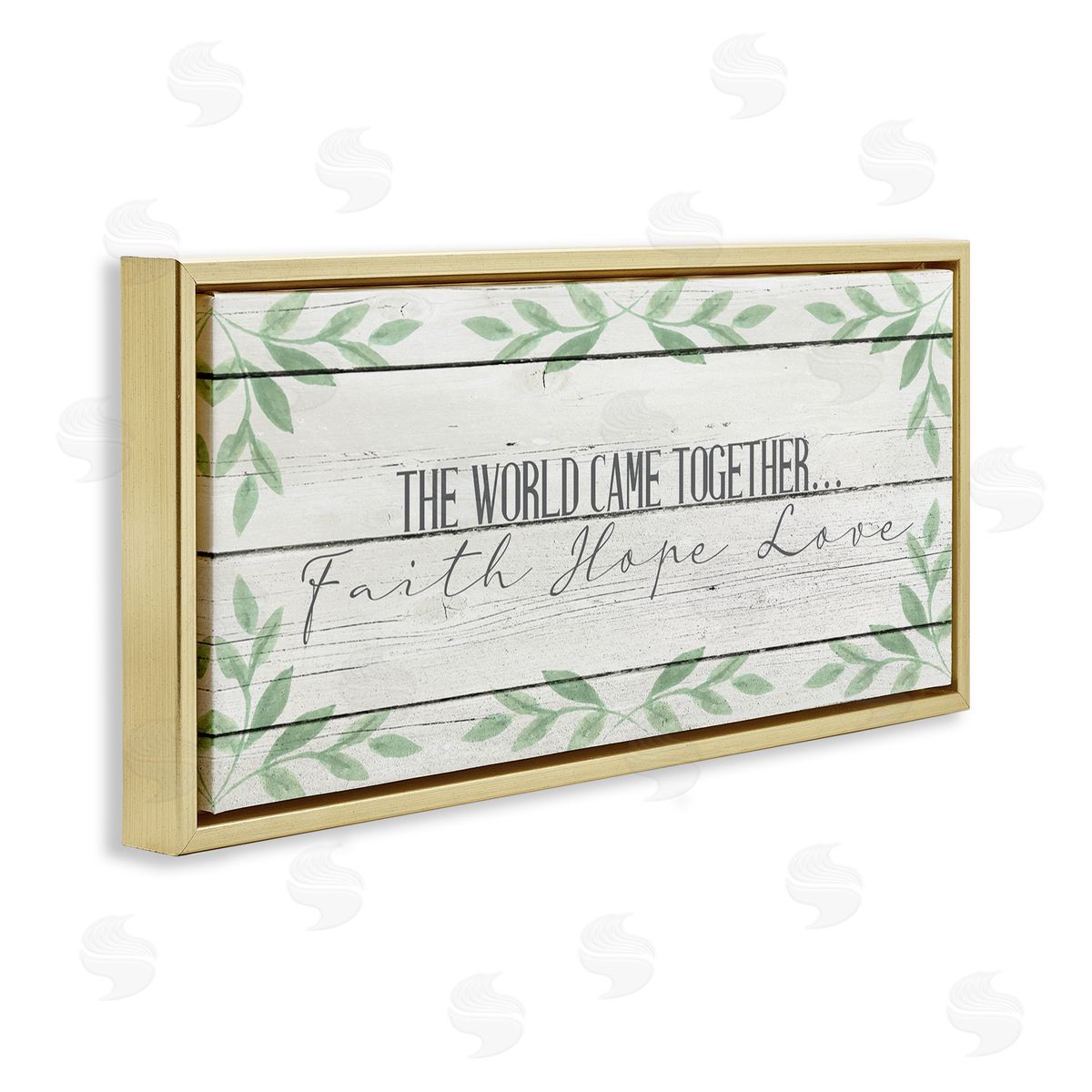 Kim Allen Rustic Inspirational The World Came Together Gold Floater Frame Canvas Art