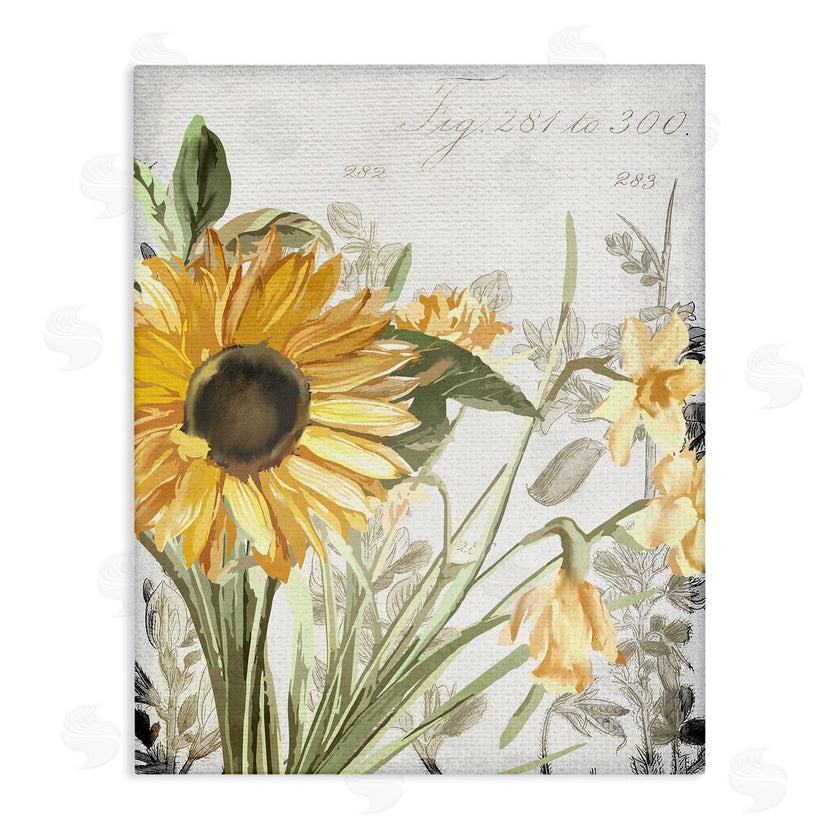 Kim Allen | Sunflower Floral over Vintage Plant