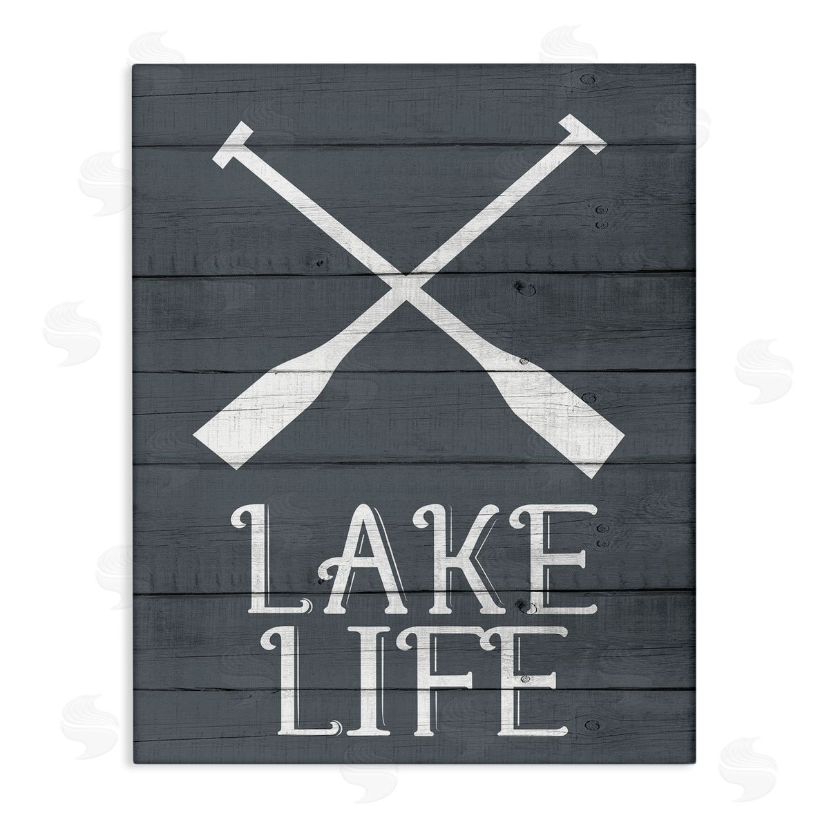 Nautical Blue Lake Life Phrase Canvas Wall Art, Home Decor by Kim Allen