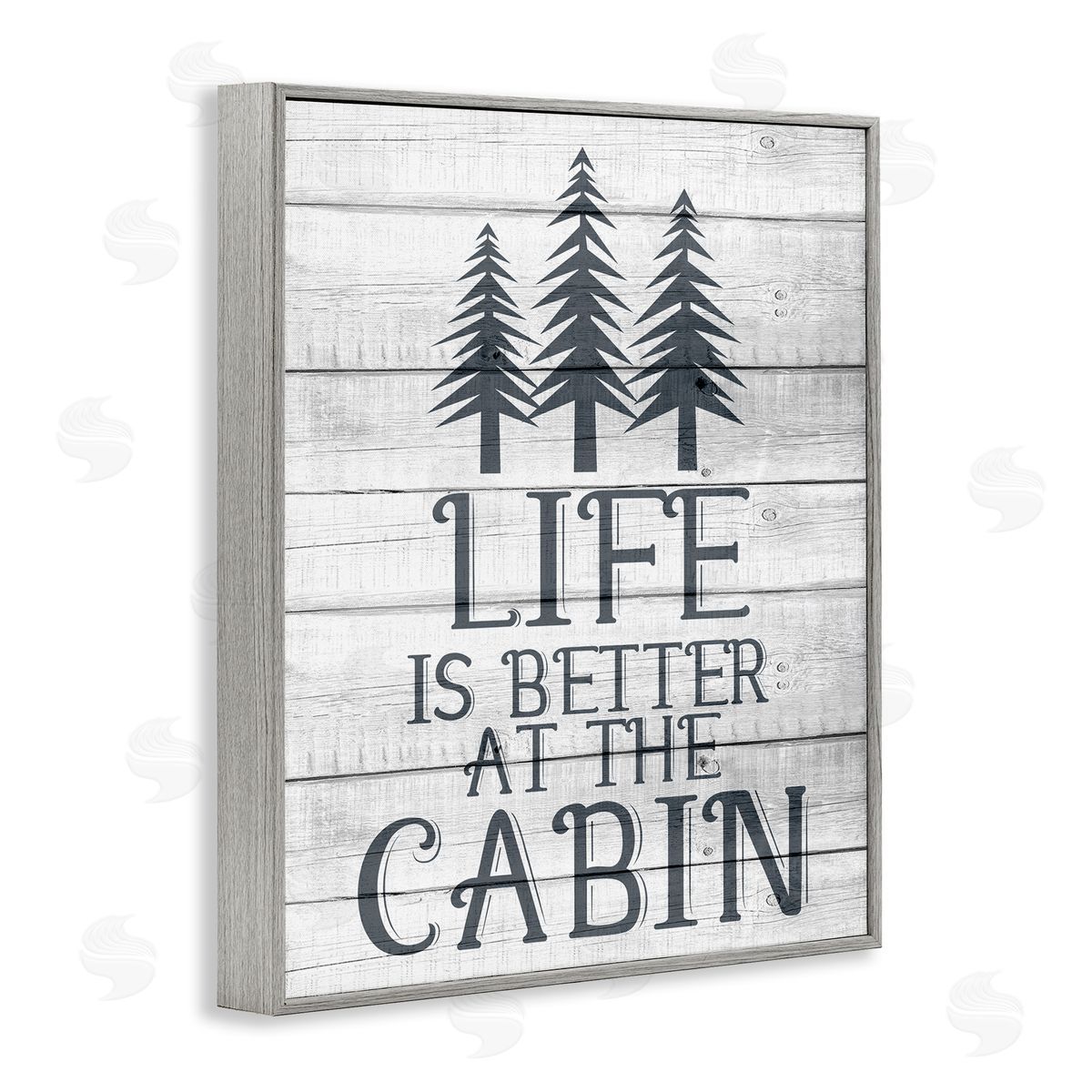 Kim Allen Life's Better At Cabin Rural Forest Gray Framed Giclee Wall Art