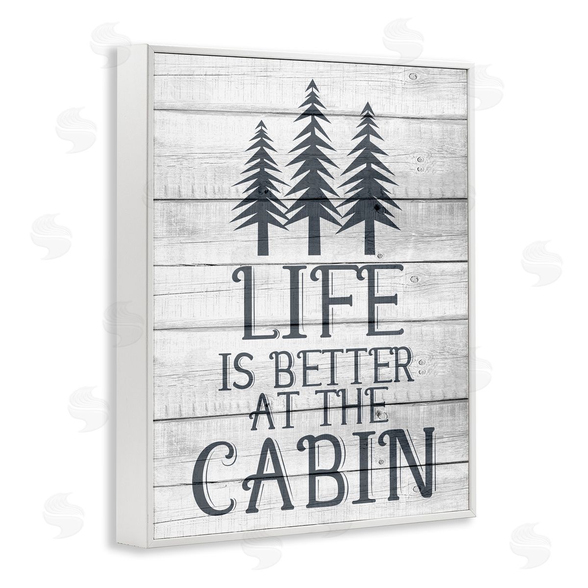 Kim Allen Life's Better At Cabin Rural Forest White Framed Giclee Wall Art