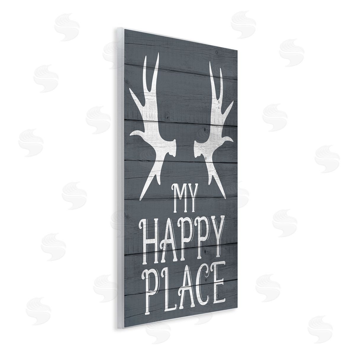 Kim Allen Rustic My Happy Place Antlers Wall Plaque Art