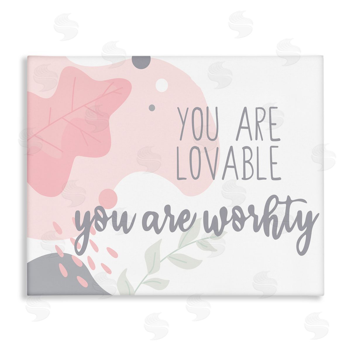 Kim Allen You are Loveable Abstract Pink Nature Canvas Wall Art