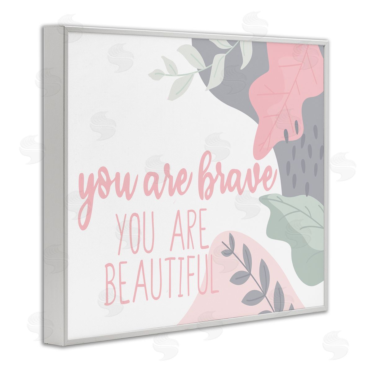 Kim Allen You Are Brave Inspirational Pink Nature White Framed Giclee Wall Art
