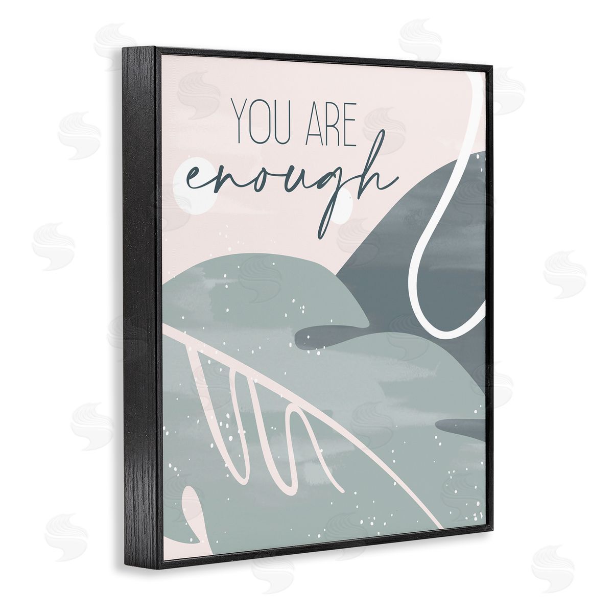 You Are Enough Phrase Black Frame Print Wall Art, Home Decor by Kim Allen
