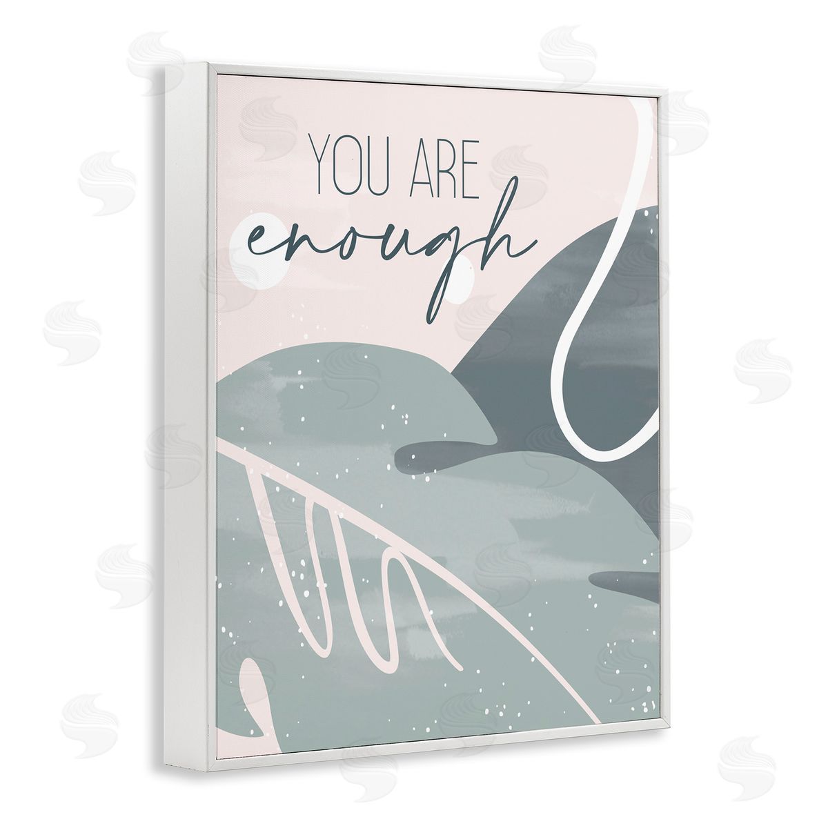 You Are Enough Phrase White Frame Print Wall Art, Home Decor by Kim Allen