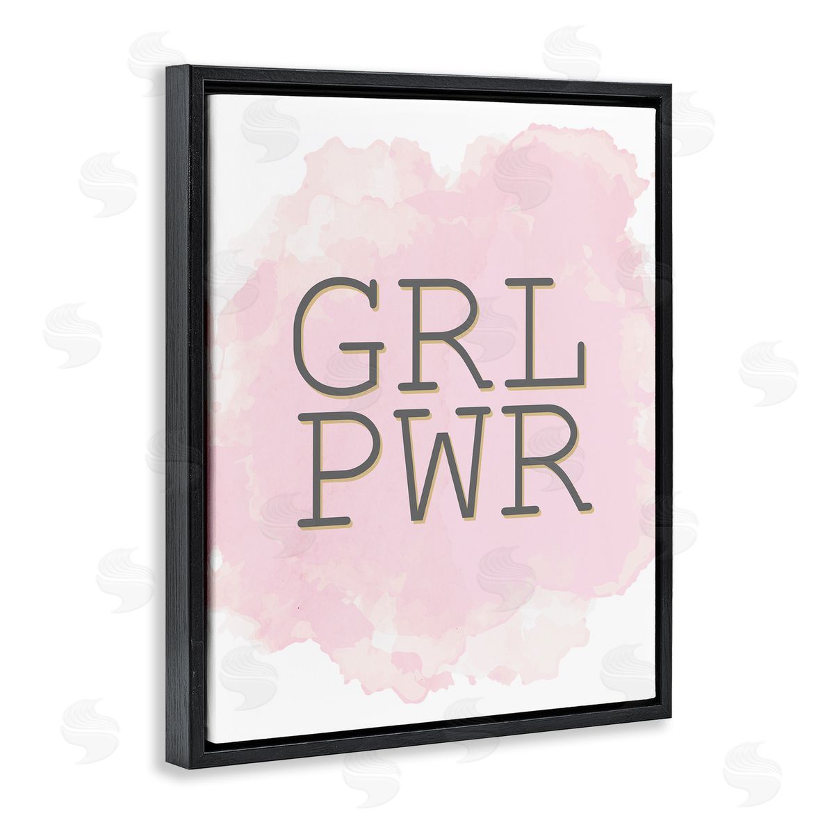 Kim Allen Girl Power Abbreviated Text Abstract Pink Black Floater Frame Canvas Art