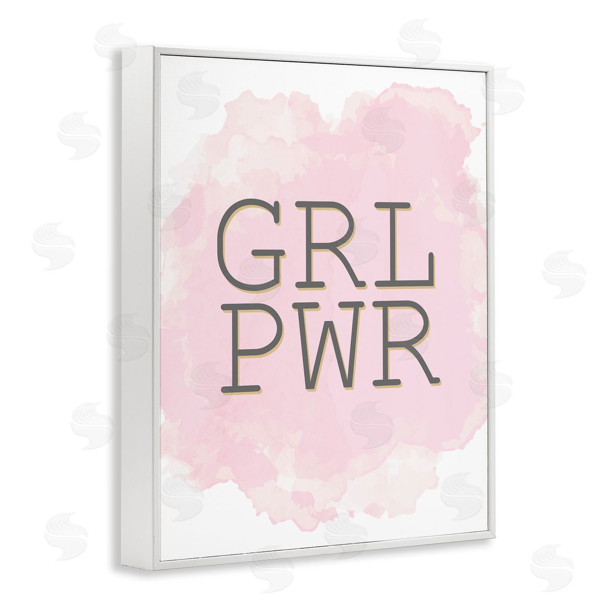 Kim Allen Girl Power Abbreviated Text Abstract Pink White Framed Giclee Wall Art