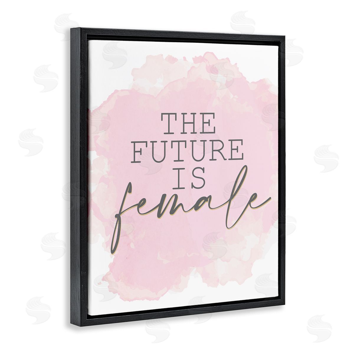 Kim Allen Future is Female Abstract Pink Black Floater Frame Canvas Art