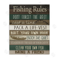 Kim Allen | Rustic Fishing Rules Sign