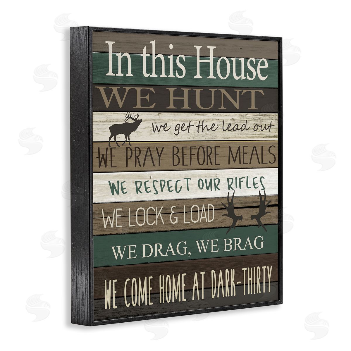 Kim Allen Rustic Family House Rules Black Framed Giclee Wall Art