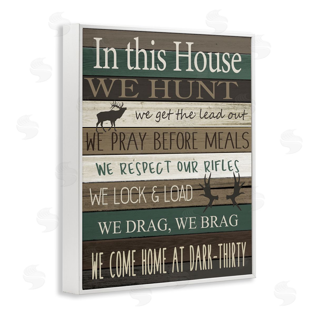 Kim Allen Rustic Family House Rules White Framed Giclee Wall Art