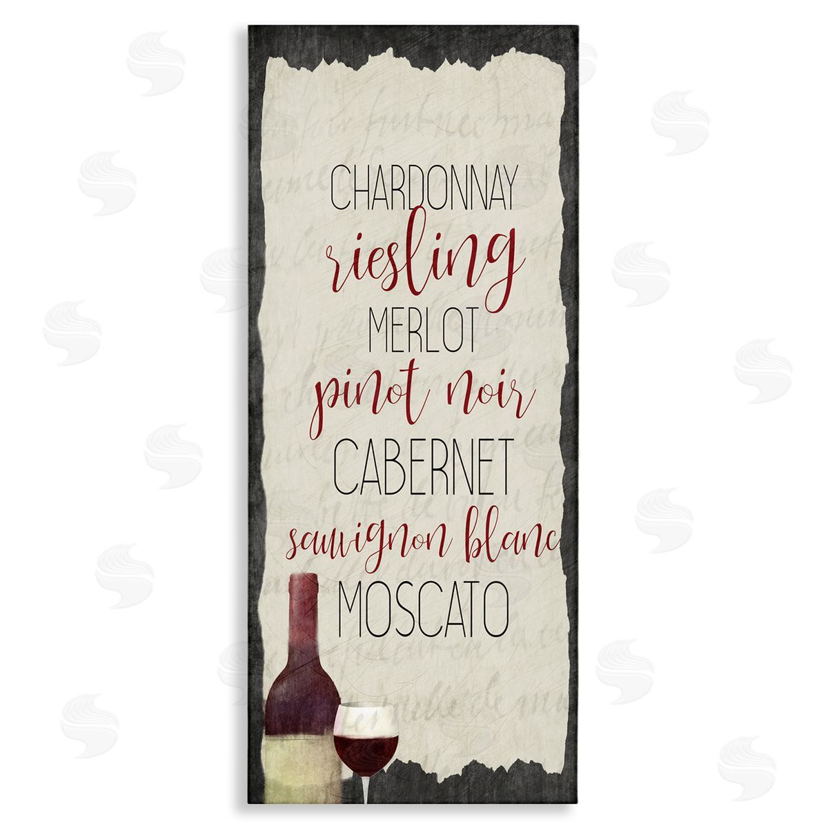 Country Kitchen Wine List Canvas Wall Art, Home Decor by Kim Allen
