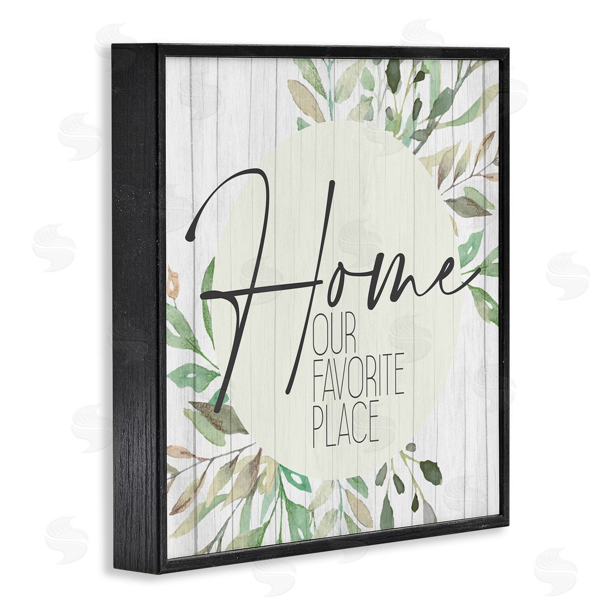 Kim Allen Our Favorite Place Graceful Green Leaves Black Framed Giclee Wall Art