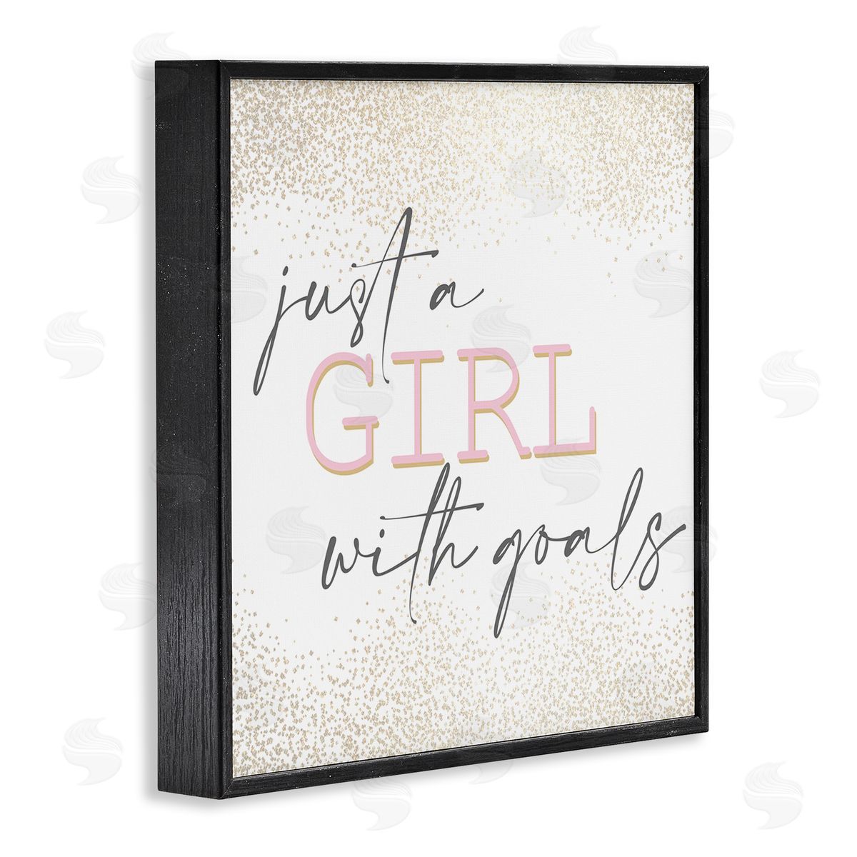 Kim Allen Girl With Goals Glamourous Sparkle Black Framed Giclee Wall Art
