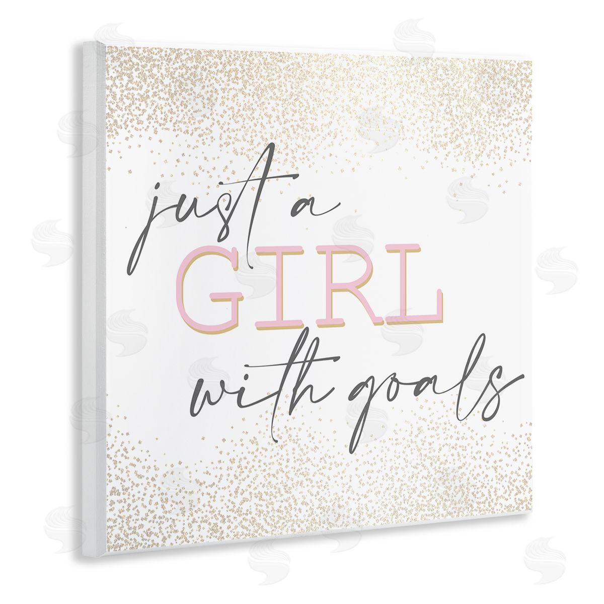 Kim Allen Girl With Goals Glamourous Sparkle Wall Plaque Art