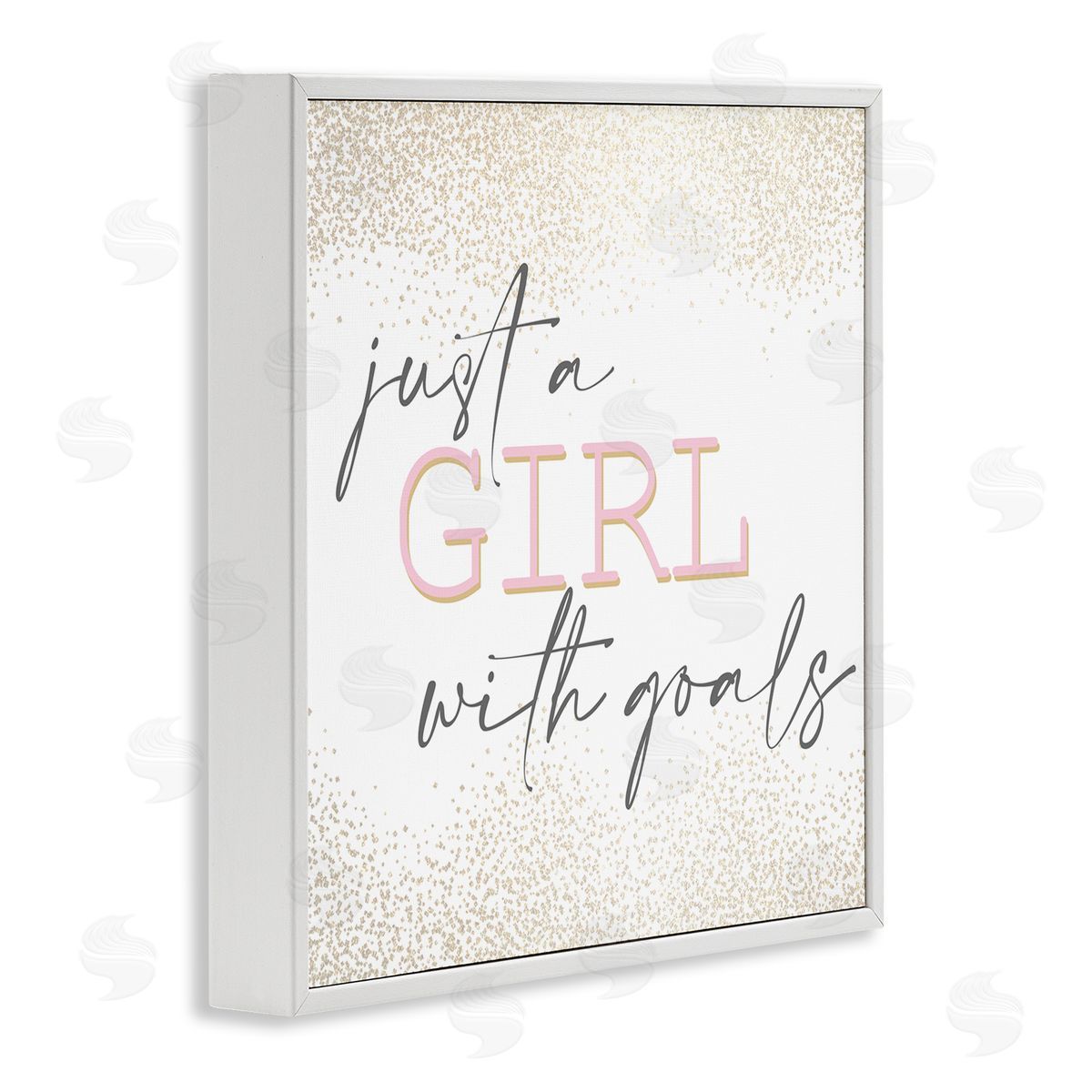 Kim Allen Girl With Goals Glamourous Sparkle White Framed Giclee Wall Art