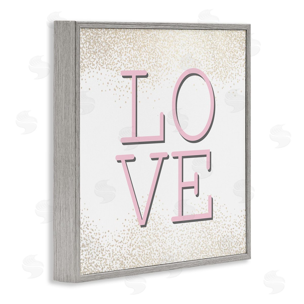 Kim Allen Pink Love Glam Abstract Sparkle Gray Framed Giclee Wall Art