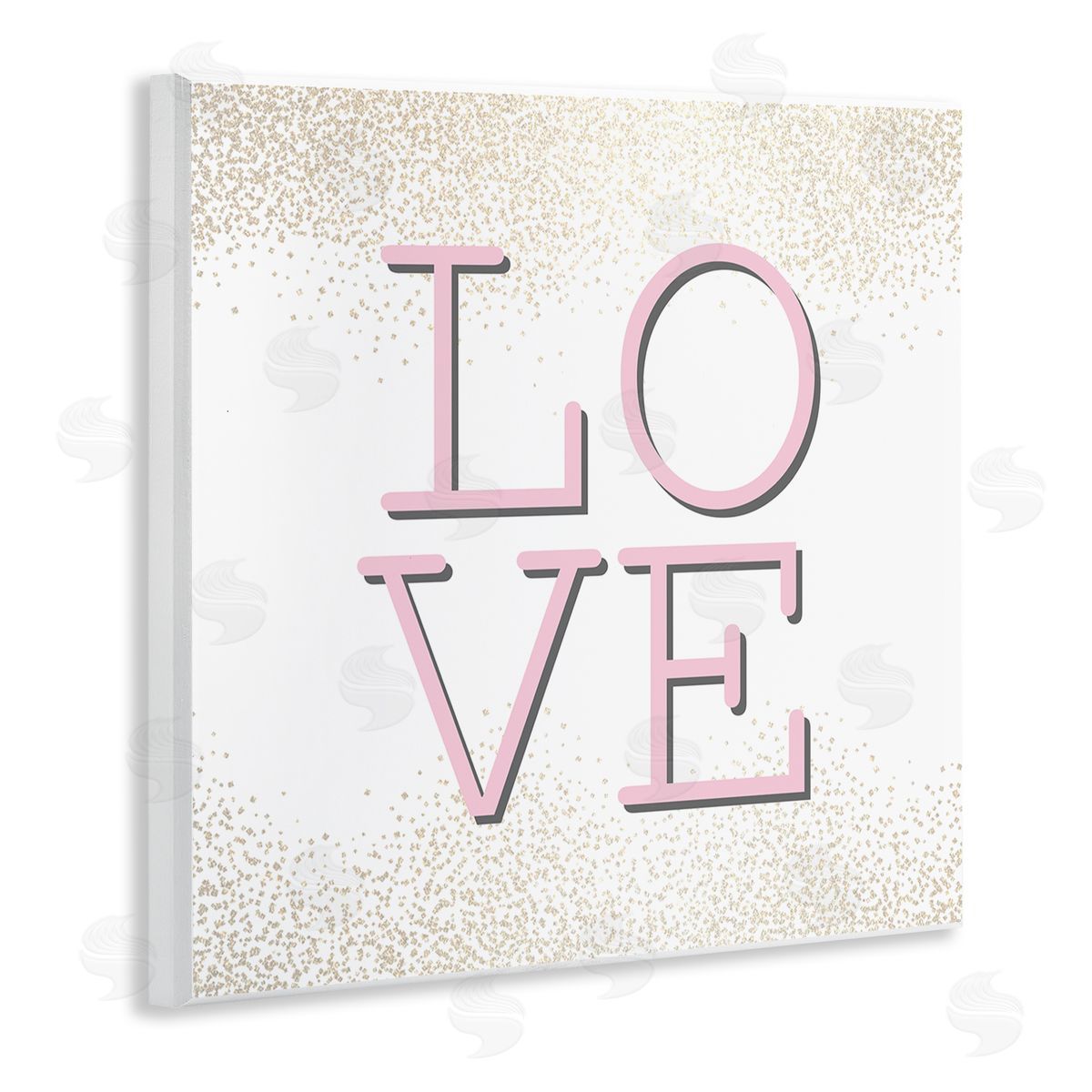 Kim Allen Pink Love Glam Abstract Sparkle Wall Plaque Art