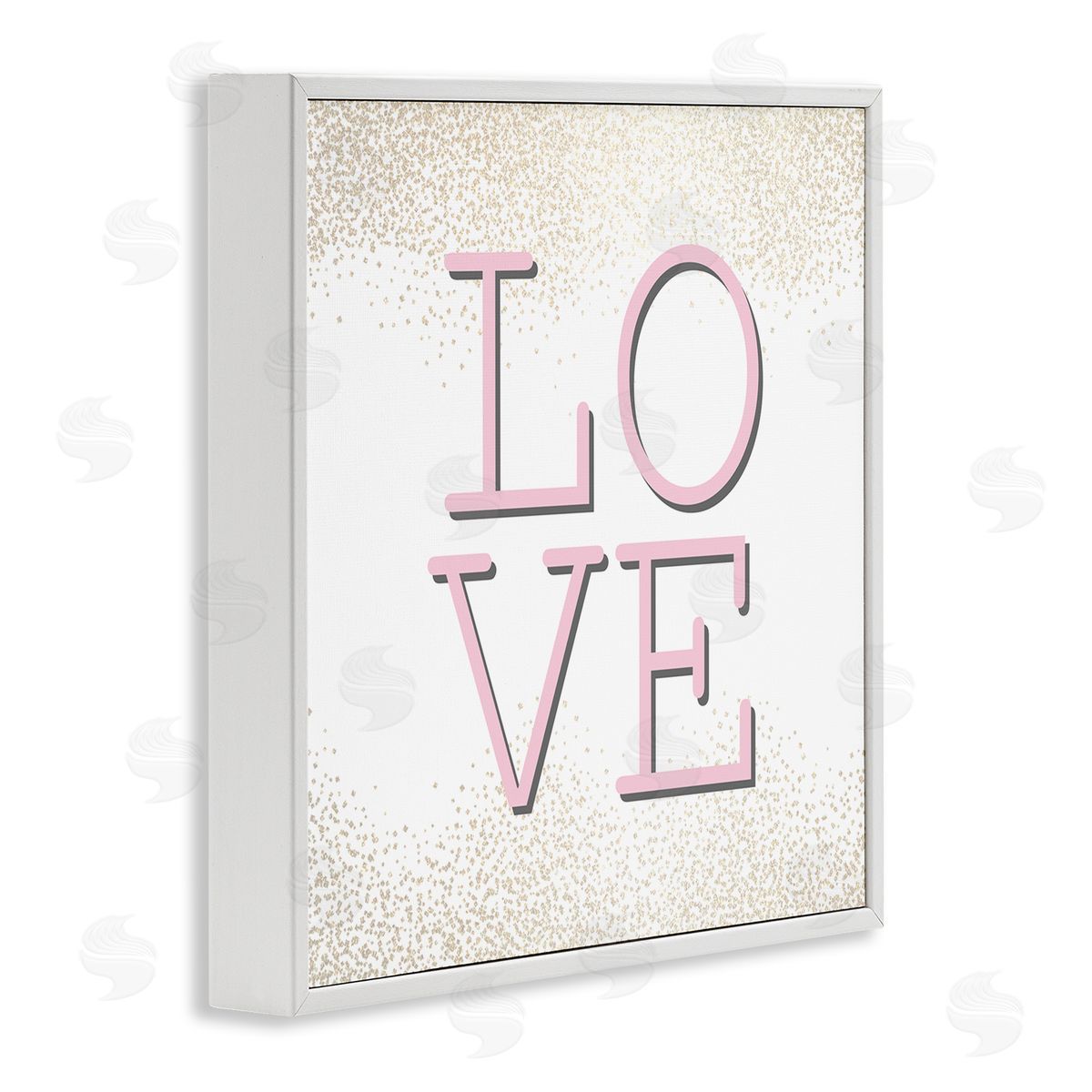 Kim Allen Pink Love Glam Abstract Sparkle White Framed Giclee Wall Art