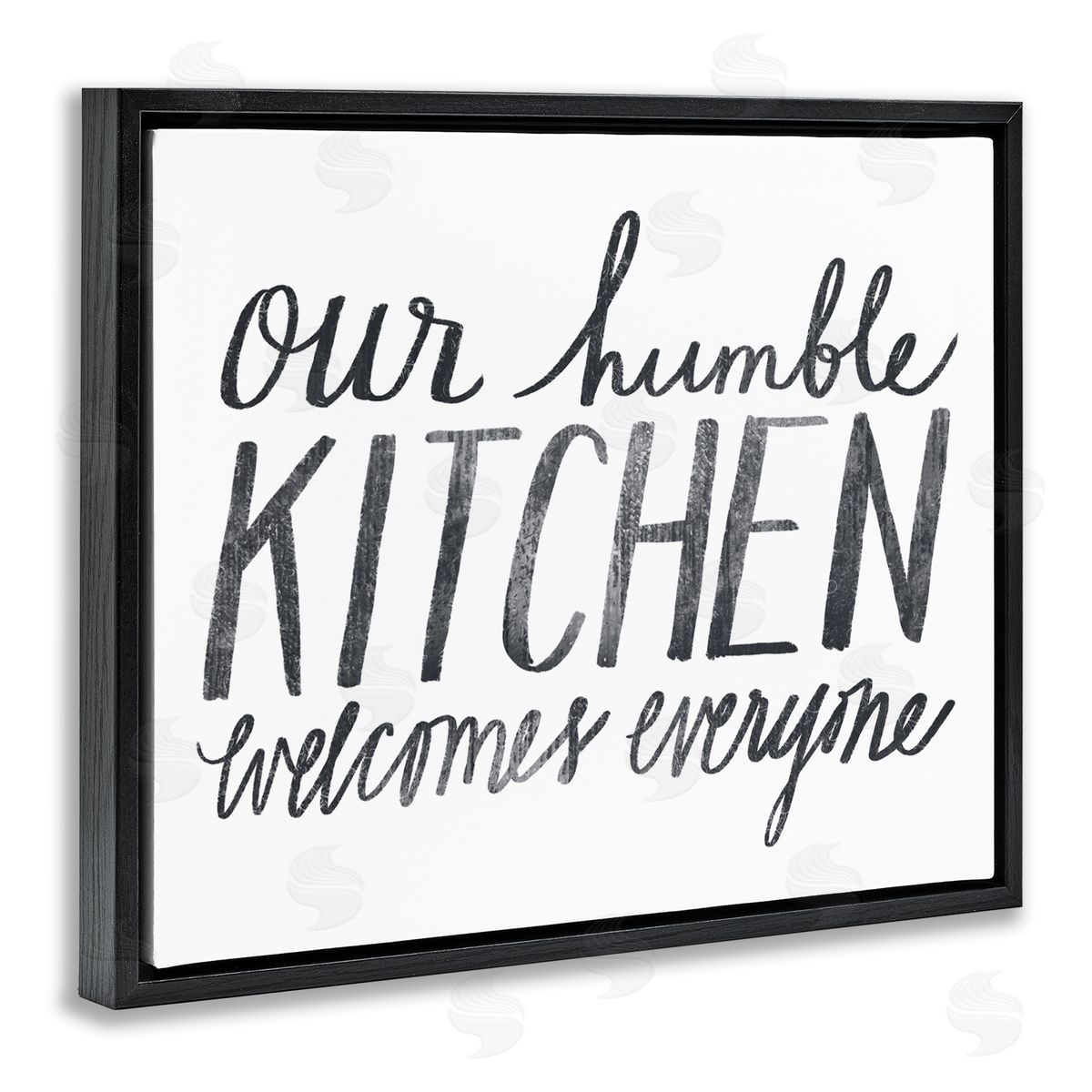 Katie Doucette Our Humble Kitchen Distressed Text Black Floater Frame Canvas Art