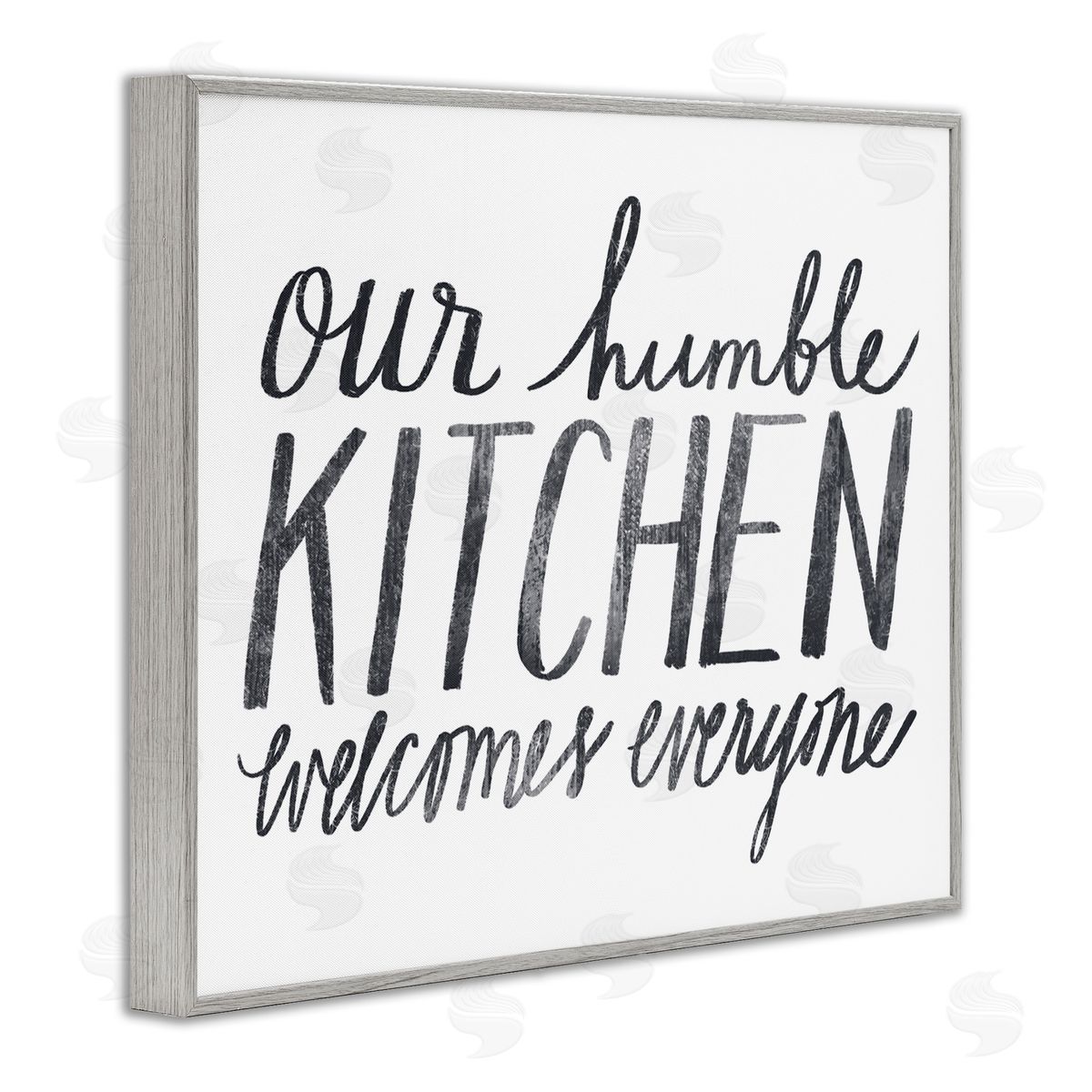 Katie Doucette Our Humble Kitchen Distressed Text Gray Framed Giclee Wall Art