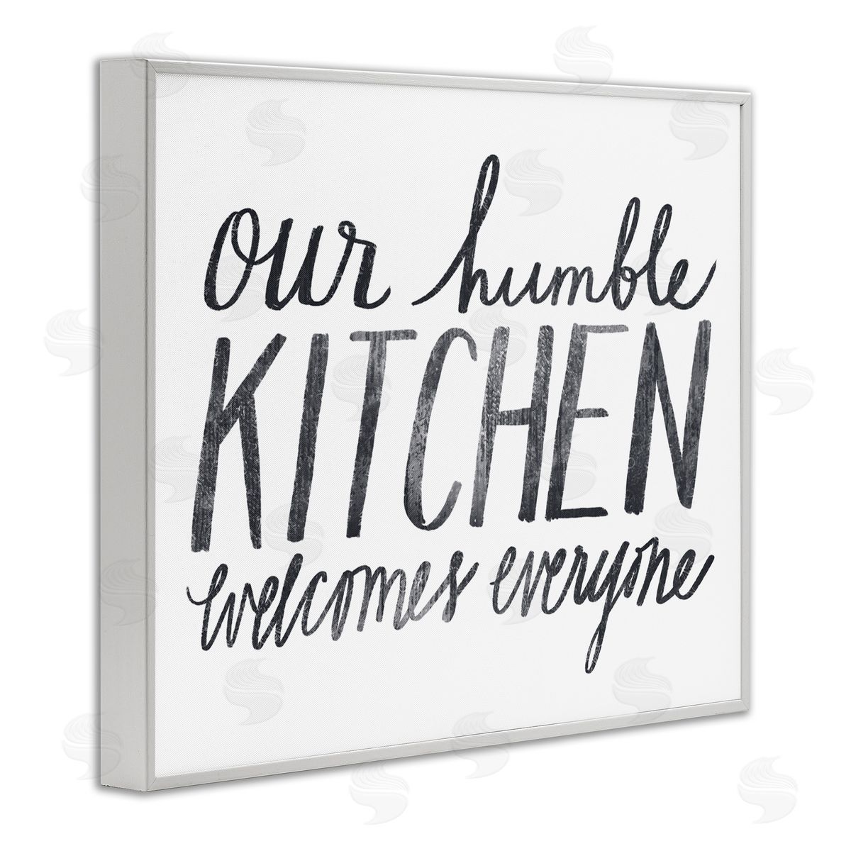 Katie Doucette Our Humble Kitchen Distressed Text White Framed Giclee Wall Art
