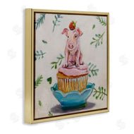 Karen Weber Fine Art | Teacup Pig on Cupcake