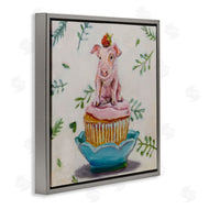 Karen Weber Fine Art | Teacup Pig on Cupcake
