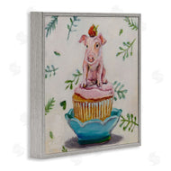 Karen Weber Fine Art | Teacup Pig on Cupcake