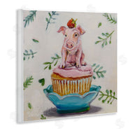 Karen Weber Fine Art | Teacup Pig on Cupcake