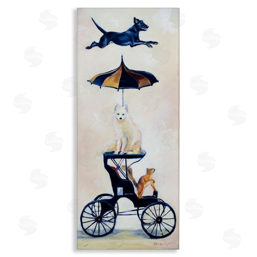 Karen Weber Fine Art | Vintage Animal Carriage Dogs and Squirrel